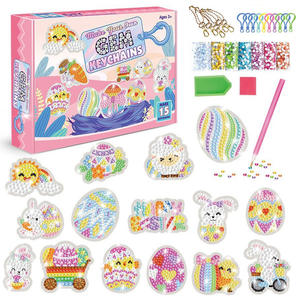 Edelstein Kunst Kinder Diamant Edelstein Malerei Kit mit 5D Edelstein Schlüssel bund Mädchen Spielzeug Ostern Valentinstag Geschenk - Product Image 2