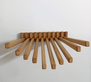 Séchoir mural en bois de hêtre massif : Organisateur de <span class=keywords><strong>linge</strong></span> pliable, porte-serviettes pliable, support en bois pour pantalons de cowboy - Product Image 4
