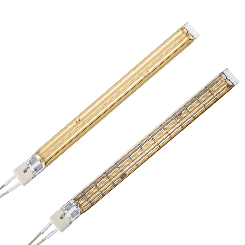 B Type TC01 Twin Tube 115V 1100W Shortwave Golden Plated infrared halogen paint drying lamps