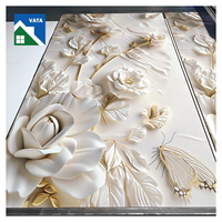 Styles populaires 4x8 ft 3 mm bricolage feuille de marbre UV auto-adhésive effet 5D panneaux muraux en PVC brillant étanche à l'humidité