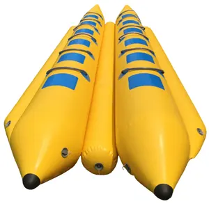 Fiyat özelleştirilmiş PVC 6.4mL * 2.04mH şişme muz bot 12 yolcu uçan balıkçı teknesi su oynamak için