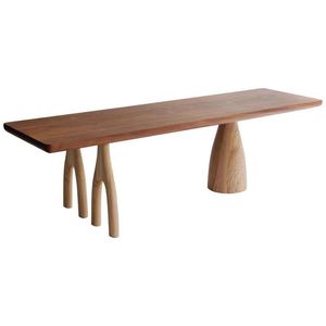 Mesa de Comedor Rectangular de Madera Maciza, Estilo Wabi Sabi, Diseño Escandinavo, para Oficina, Sala de Estar, Uso en Conferencias - Product Image 5