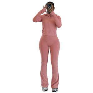 GL6806 Set Yoga Solido a Maniche Lunghe, <span class=keywords><strong>Aderente</strong></span>, Asciugatura Rapida, con Tasche e Cerniera, per Fitness, Corsa e Sport all'Aperto - Product Image 6