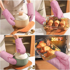 YINHAO 1 Par de Guantes de <span class=keywords><strong>Cocina</strong></span> con Relleno de Algodón, Resistentes al Calor <span class=keywords><strong>y</strong></span> Antideslizantes <span class=keywords><strong>para</strong></span> Cocinar, Hornear, Asar a la Parrilla - Product Image 6