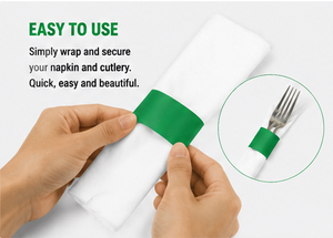 Anneaux de serviette en plastique vert pour la mise en table, design moderne, utilisation pratique - Product Image 1