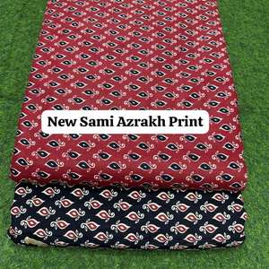 Premium Sami Azrakh Print Cotton Fabric Classic Indian Ethnic Design Lightweight Comfortable Cloth <b>for</b> Kurti Saree and Craft - Product Image 3