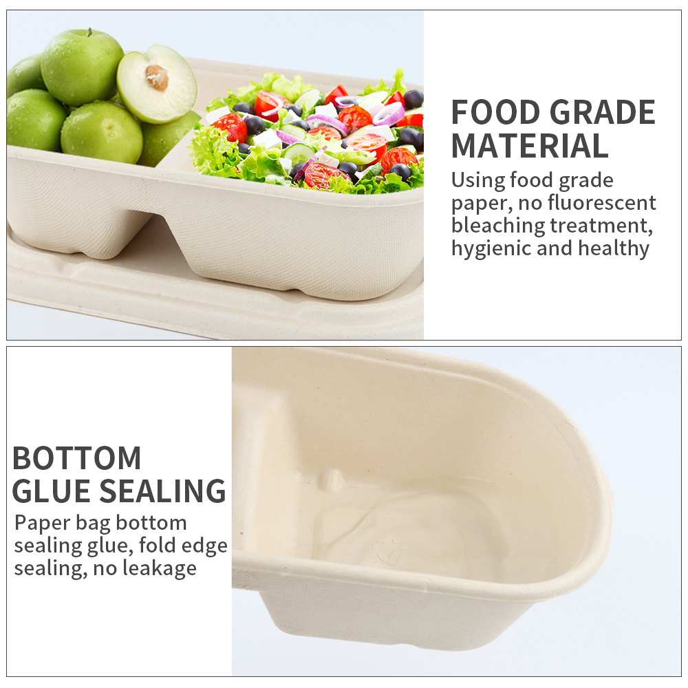 high quality disposable customized logo food lunch take away portable to go paper container