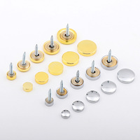 Vis décoratives en laiton pour miroir, clous décoratifs en cuivre pur, capuchons de vis en verre pour fixation de miroirs et enseignes en acrylique