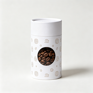 Recyclable Cylindrical Packaging With Transparent <b>Window</b> Custom Made For Coffee Bean Retail Display And Gift Pack - Product Image 1