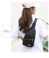 Fashion Data Port Chest Bag Pola Berlian Tas Selempang Tahan Air Kapasitas Besar untuk Wanita Tas Dada