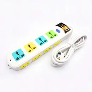 Wholesale Cheap Price 4 Gang Smart Power Strip US 2 Pin Plug 12 Outlet Electrical Universal Extension Cable Socket