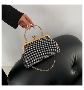 2024 nouveau diamant mode sacs à main femme Simple verrouillage petits sacs à main et sacs à main chaîne sac à bandoulière - Product Image 6
