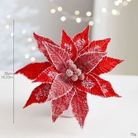 Fleurs de Noël en flanelle, cristaux de glace, fleurs artificielles, accessoires DIY, décoration de sapin de Noël