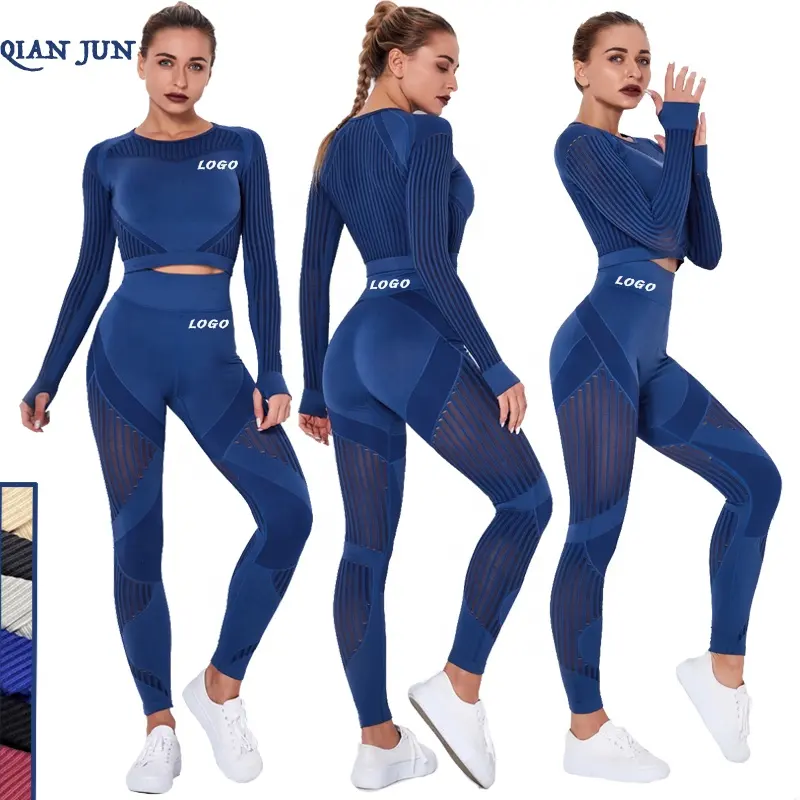 Seamless Gym Fitness Sets Damen Sport bekleidung sexy Trainings kleidung Leggings Sport Top Active Wear Yoga Set für Erwachsene