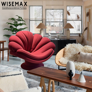 WISEMAX FURNITURE Chaise longue en fibre de verre en forme de <span class=keywords><strong>fleur</strong></span> avec couleur Tissu personnalisé Mobilier d'hôtel décoratif - Product Image 4