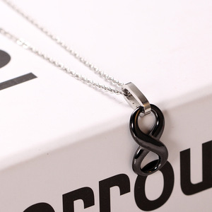 Pendentif infini en céramique, collier géométrique blanc pour tenue décontractée, origine Zhejiang BF1277 - Product Image 2