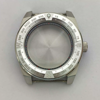 Accessoires pour boîtier de montre 43 mm, acier inoxydable 316L, lunette en aluminium, verre saphir, intérieur noir et rouge, étanche, mouvement NH35 NH36