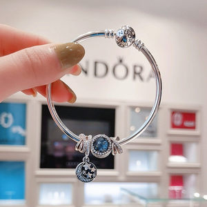 Bracelet en argent 925 Pan Family Starry Fairy Tale pour femme, cœur de l'océan, haute joaillerie, bracelet pour femme, cadeau d'anniversaire, cadeau de la Saint-Valentin - Product Image 2