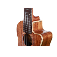 China Factory Made High Quality Solid Top Cutaway KOA Ukulele Concert Ukulele Electric 23 Inch