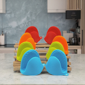 Mini gants de four en <span class=keywords><strong>Silicone</strong></span> matelassés résistant à la chaleur mitaines de pincement pour la nourriture BBQ nettoyage maison vaisselle cuisine - Product Image 3