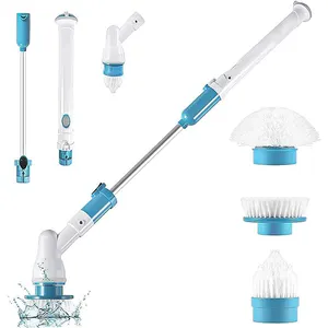 3 In 1 Multi-function Kitchen Cleaning Brush Home Bathroom Cleaning Tool Extension Handle Electric Spin Scrubber
