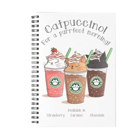 Livre autocollant en spirale créatif personnalisé de vente directe en usine, motif de dessin animé, parfait pour les notes et la journalisation scolaires