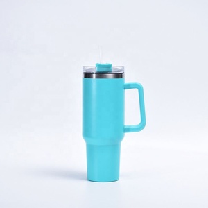 Double Wall Stainless Steel Vacuum Insulated Handle Tumblers 40oz Car Travel Tumbler <b>With</b> Lids and <b>Straw</b> - Product Image 4