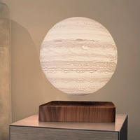 Lampe de table à lévitation magnétique de conception moderne imprimée en 3D, lune et Jupiter, lumière flottante, LED blanc chaud, contrôle tactile, branchement secteur, pour la maison