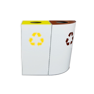 Cestino per la Raccolta Differenziata Media Luna 35 L Marrone per Uso Esterno - Product Image 1