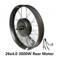 Kit de conversion de moteur de moyeu arrière sans balais et sans engrenages pour vélo électrique Fat Ebike 26 pouces 26x4.0, 60V 72V 3000W