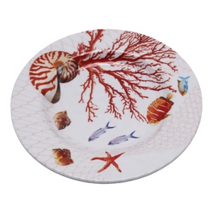 Assiette en mélamine motif homard corail marin, vaisselle en plastique, vaisselle animaux marins, vente en gros - Product Image 2