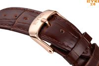 Eyki, logo personnalisé, bracelet en cuir, montres OEM à mouvement mécanique, ensemble de montres automatiques avec bracelet en cuir