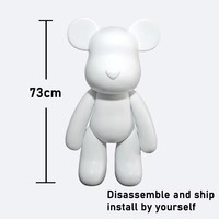 Figurine d'ours à couler personnalisée, écologique, grande taille, blanche, 53cm/73cm/100cm, grand modèle, ours fluides DIY avec certification CE disponible