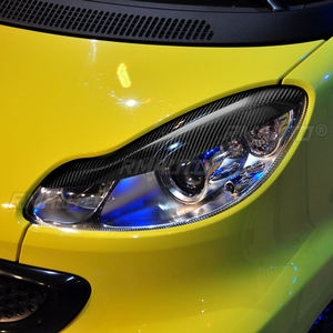 1 paire de couvre-phares en fibre de carbone véritable pour Mercedes-Benz Smart Fortwo W451 2007-2014, accessoires de voiture - Product Image 5