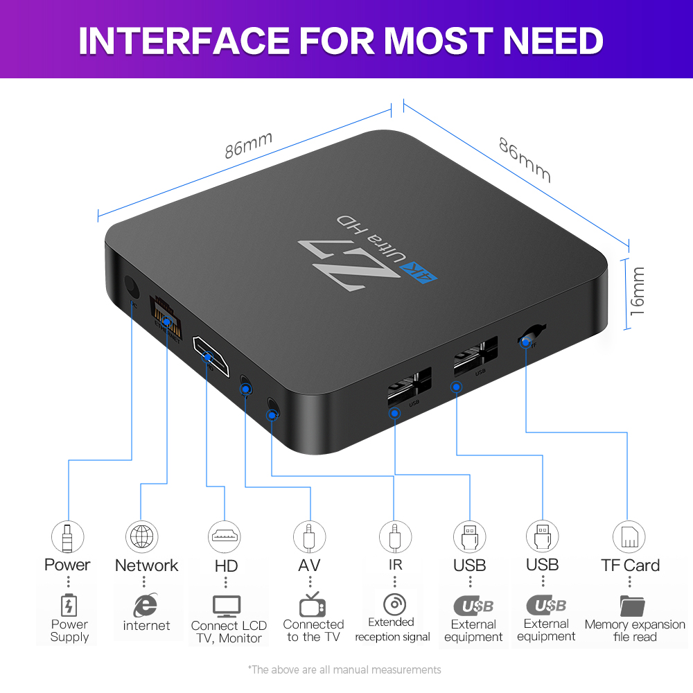 New Z7 B T Remote Android TV Box - Dual WiFi HDR, 8K Support, 4K