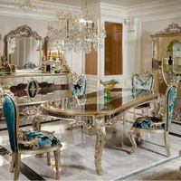 Ensemble de table et de chaises de salle à manger en bois massif turc antique, personnalisé et de luxe, mobilier durable et réglable, vente en gros