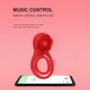 Rose Vibrerende Haan Ring Mannelijke Siliconen Penis Ring Clitoris Stimulator Vertraging Ejaculatie Volwassen Seksspeeltje Voor Mannen En Vrouwen Koppels - Product Image 2