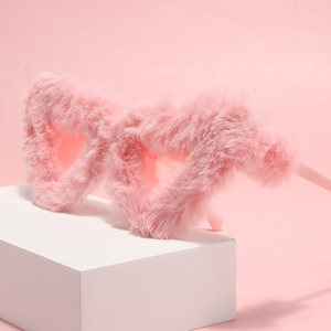 Glazzy Strange New Women Soft Fluffy Shades Sun <strong>Glasses</strong> Female Unique Plush <strong>Party</strong> Sunglasses - Product Image 3