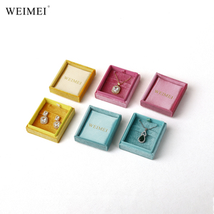 WEIMEI Suede Right Angle Velvet Jewelry <b>Box</b> Lid and Bass Ring Necklace <b>Earring</b> <b>Box</b> Jewelry Packaging - Product Image 5
