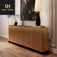 Buffet de luxe de haute qualité en acier inoxydable, 1 pièce, design de buffet en or pour villa