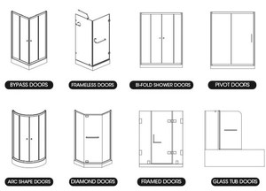 Cabine de <span class=keywords><strong>douche</strong></span> en verre trempé <span class=keywords><strong>90x90</strong></span> avec porte battante pour appartement et bâtiment, kit complet sans cadre pour salle de bain - Product Image 4