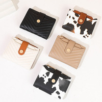 Dompet Pendek Kulit PU Motif Sapi Wanita, Anti RFID, Tempat Kartu, Dompet Koin, Dompet Wanita, Dompet Modis
