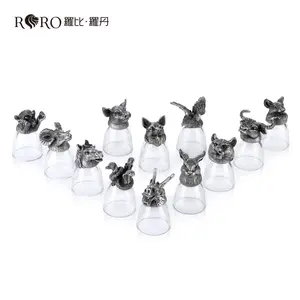 RORO home decor luxury wedding gifts for guests animal head glass set beer wine container shot tiny glass halloween decorations