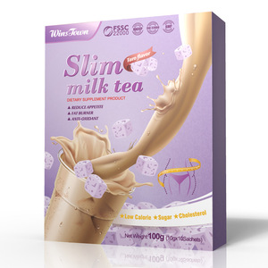 WinsTown Slim Milk Tea saveur taro 100g Poudre instantanée Complément alimentaire Faible teneur en sucre Antioxydant - Product Image 1