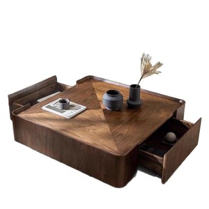 Wooden Coffee Table Square Modern Storage Living Room Minimalist Design High End Nordic Style - Product Image 5