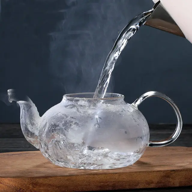 WG-C007 çaydanlıklar ile ölçek çizgisi çay potu demlik borosilikat Stovetop güvenli cam çaydanlık
