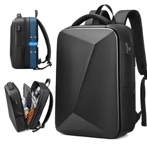 popsbag 15.6英寸背包防水包硬壳时尚户外男士笔记本背包包带u盘