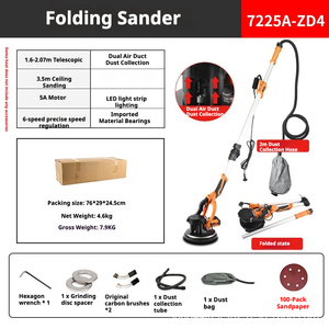 Lijadora Eléctrica Industrial OEM de Venta al por Mayor, de Velocidad Variable, Plegable, con Doble Lámpara LED, 220V, para Bricolaje - Product Image 2