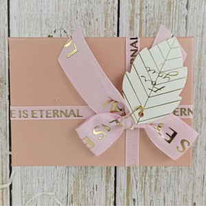 Caja de Regalo con Lazo Decorativo de Hojas Rosas en Oferta, Caja de Regalo de Papel Rígido con Asa para Bodas, Fiestas y Empresas - Product Image 4