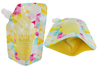 Pochette souple personnalisée écologique de 1L avec bec verseur pour jus de fruits, détergent liquide ou boissons, avec logo personnalisé en PE